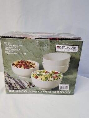 Denmark White All-Purpose Bowl Set (4-Piece)